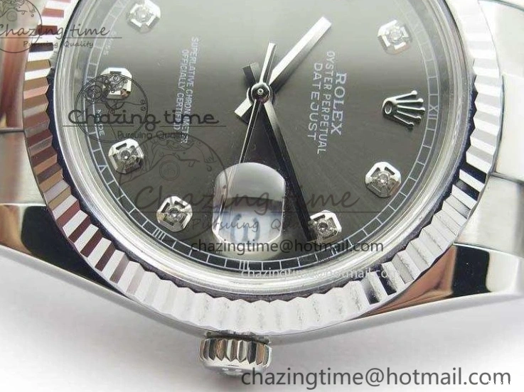 MiroTime 0105 GoodFit DateJust 41mm 126334 Noob 1:1 Best Edition Fluted Bezel Gray Diam Dial On SS Oyster Bracelet A 3585